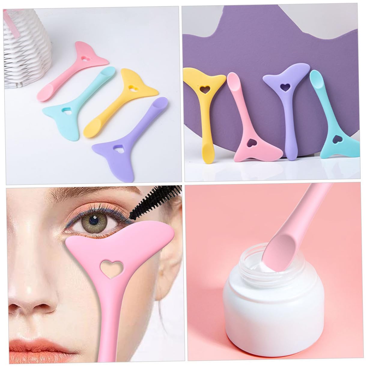 Didiseaon 10pezzi Stencil Per Eyeliner Silicone Per Facili Usare Per Applicazione Precisa Mascara e Eyeliner Per Professionisti e Principianti Rosa