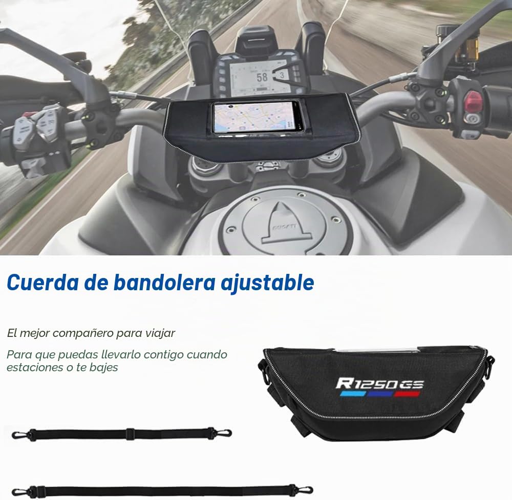 Generico Bolsa de herramientas para moto R1250GS Bolsa de manillar para moto R 1250GS Bolsa de viaje impermeable para navegación