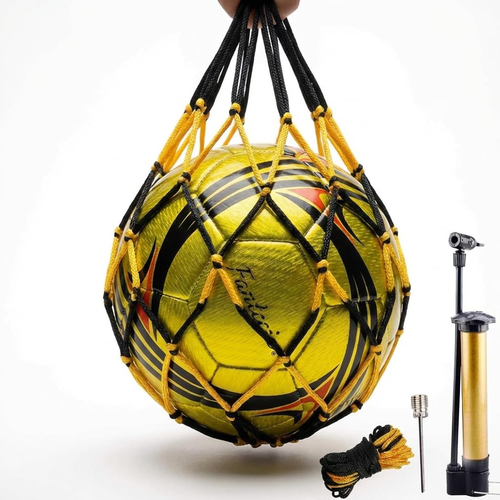 Sports Ballon de Football, Taille 5, Poids Officiel, pour Adolescents et Adultes, avec Pompe, pour l'intérieur et l'extérieur