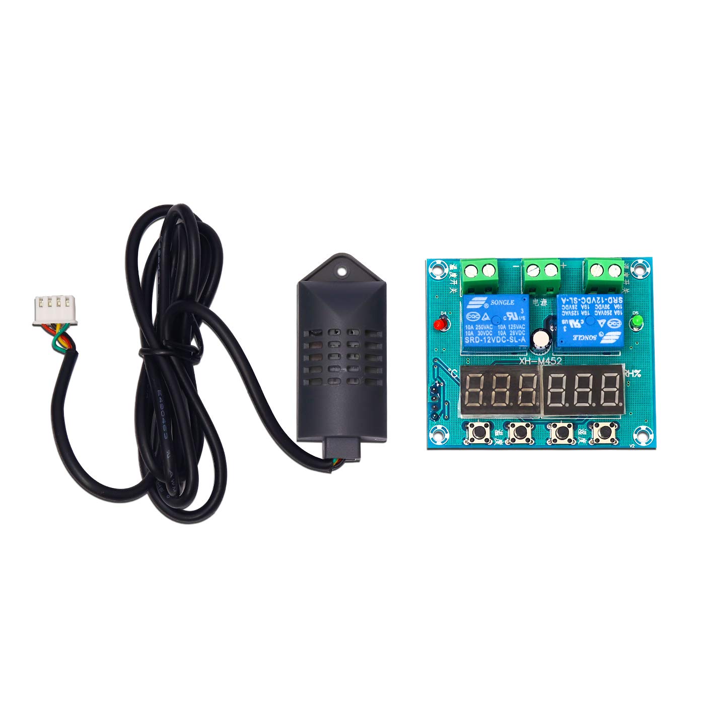 DC 12V XH-M452 Temperature and Humidity Controller Module LED Digital Display Dual Outputs for Incubator