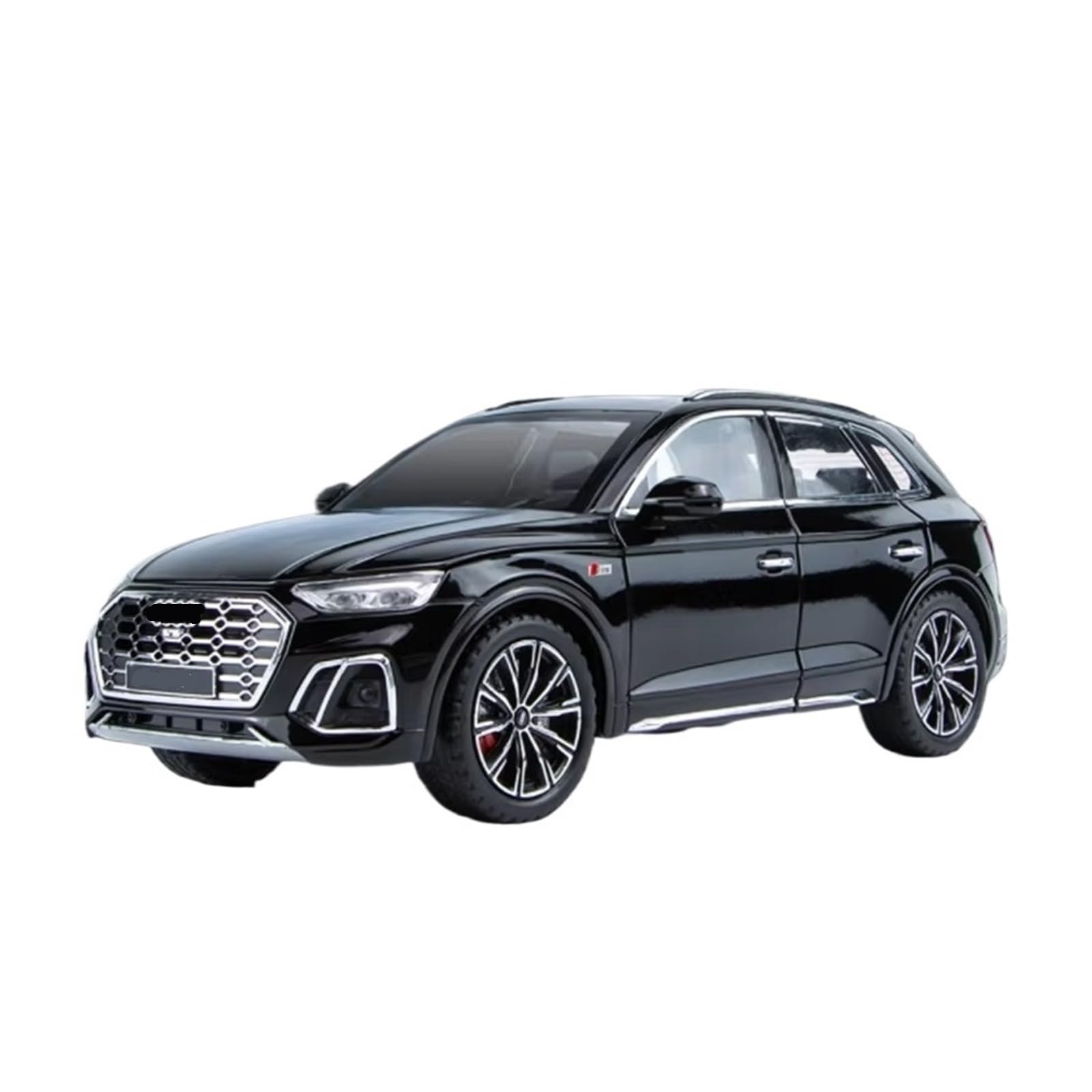 Model samochodu ze stopu odlewanego ciśnieniowo 1:24 do SUV Q5, kolekcja zabawek ze światłami i dźwiękami. (czarny, bez pudełka)