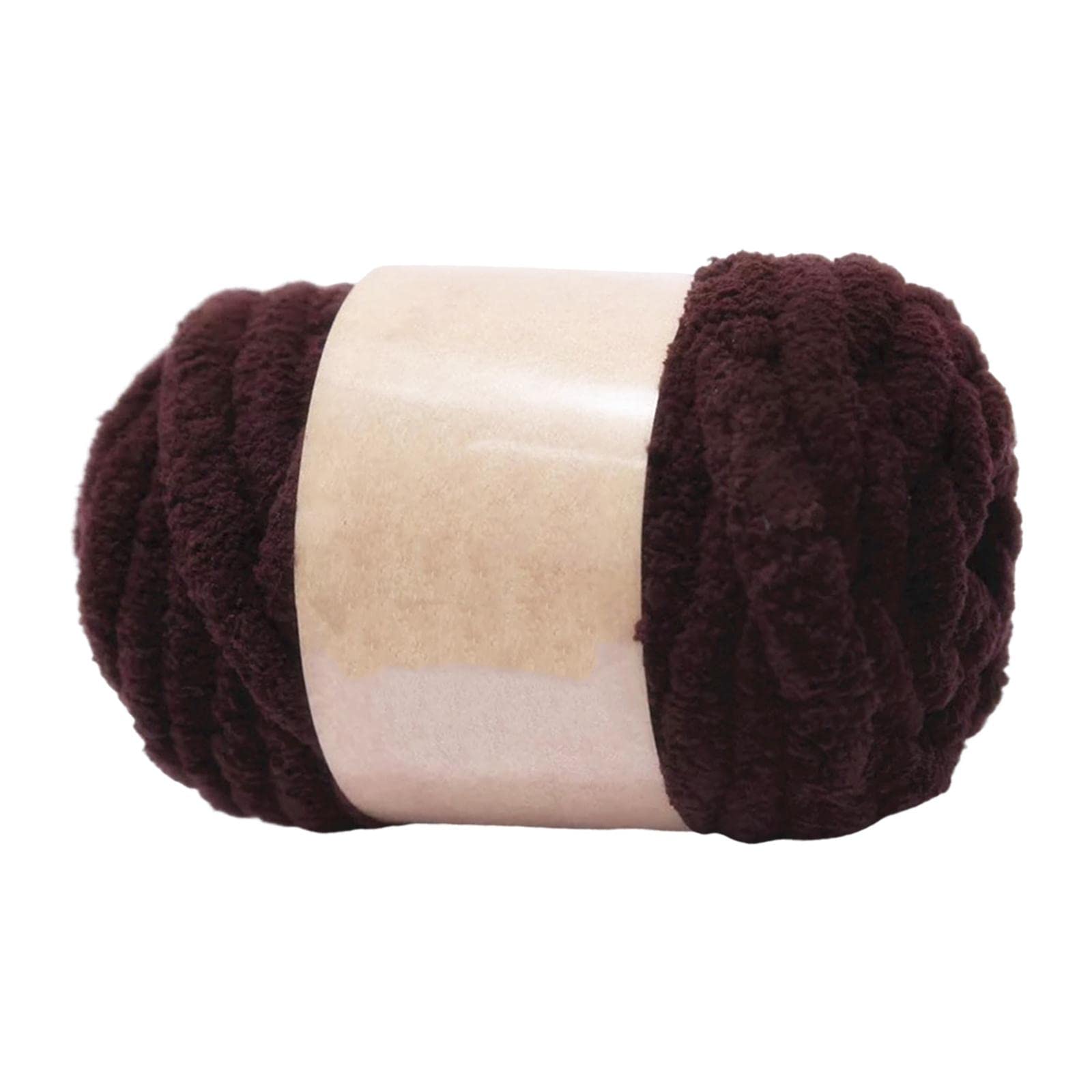 LOVIVER Chunky Wool Yarn Jumbo Yarn for Knitted Blanket Weaving, Sweater, Pet Bed - Coffee