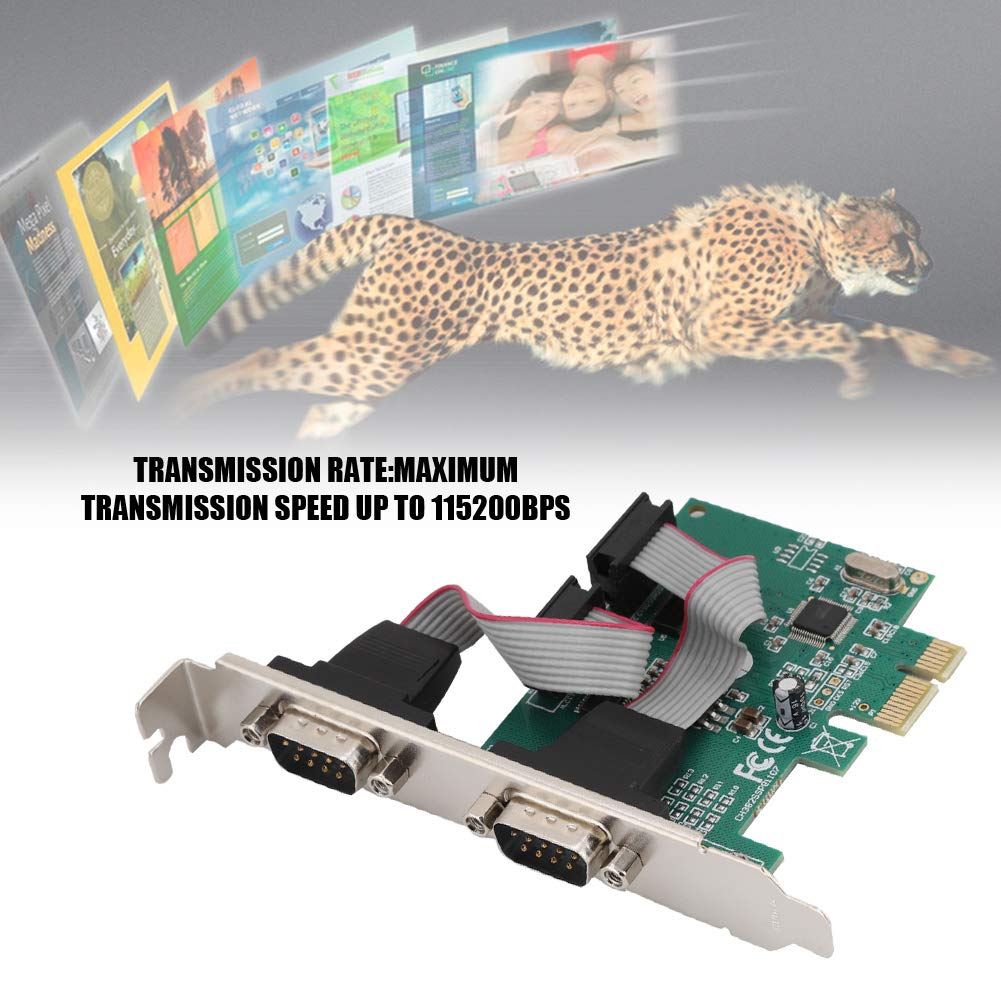 Carte PCI Express, 2 Ports RS-232 Port série COM vers PCI-E PCI Express Card Network Server Adapter for 98SE/ME/2000/XP/Vista 10 32, PCI-E PCI Express