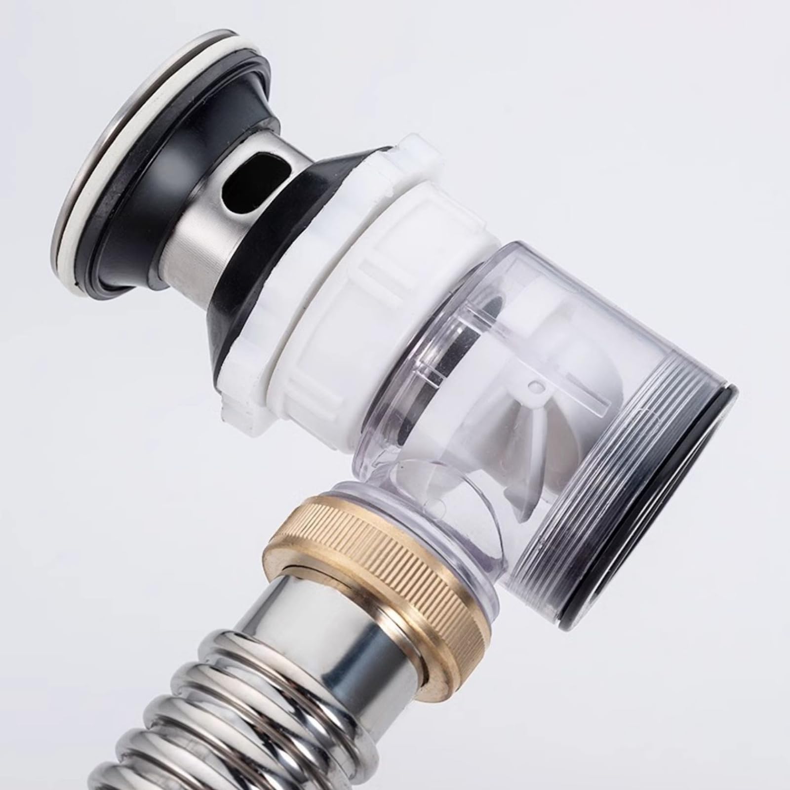 Sifon Lavabo de Acero Inoxidable,Rebosadero y Válvula Click Clack Lavabo Tubo Flexible Desague Lavabo,Anti-Odores Fregadero Kit de Desagüe Desague Lavabo