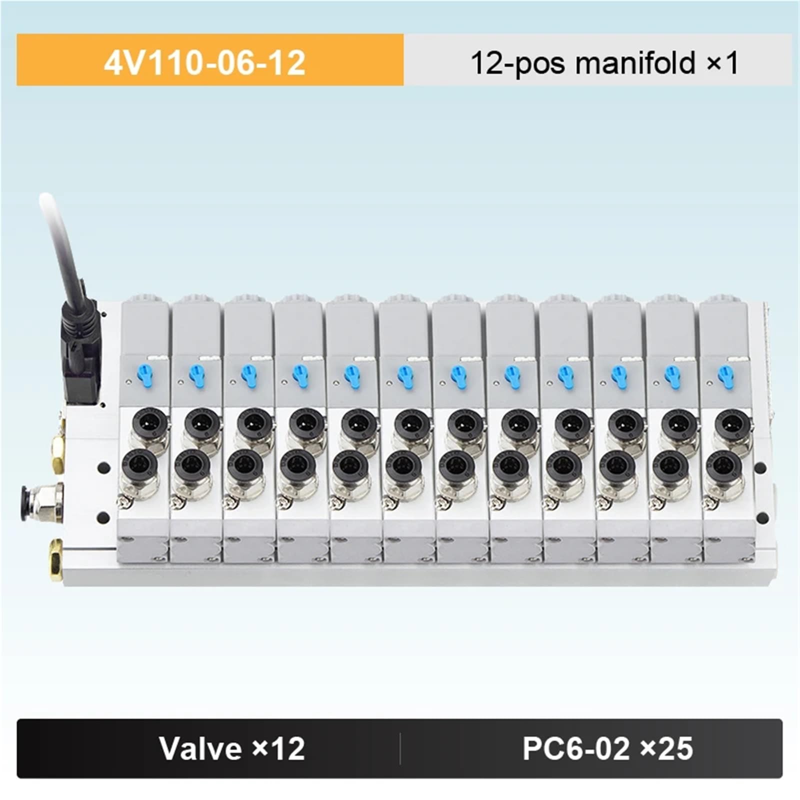 Bloque de colector de electroválvula neumática multiestación de 24 V CC for control de máquinas de automatización(12-StationMani)
