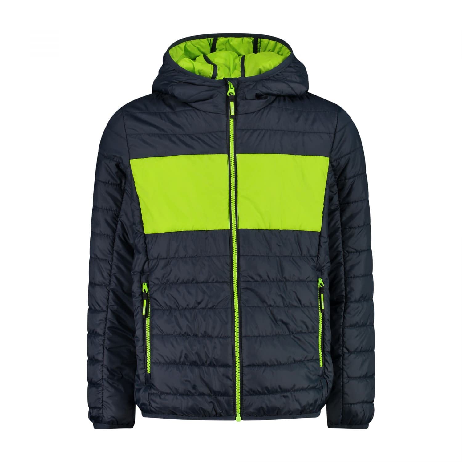CMP Dziecięca bluza z kapturem, b.Blue-Limegreen, 140