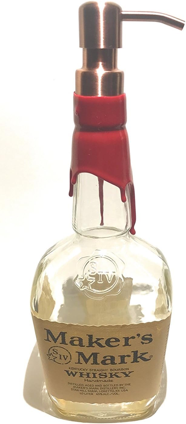 Landfilldzine Makers Mark Whiskey Liquor Bottle Repurposed Soap Or Lotion Dispenser 750ml