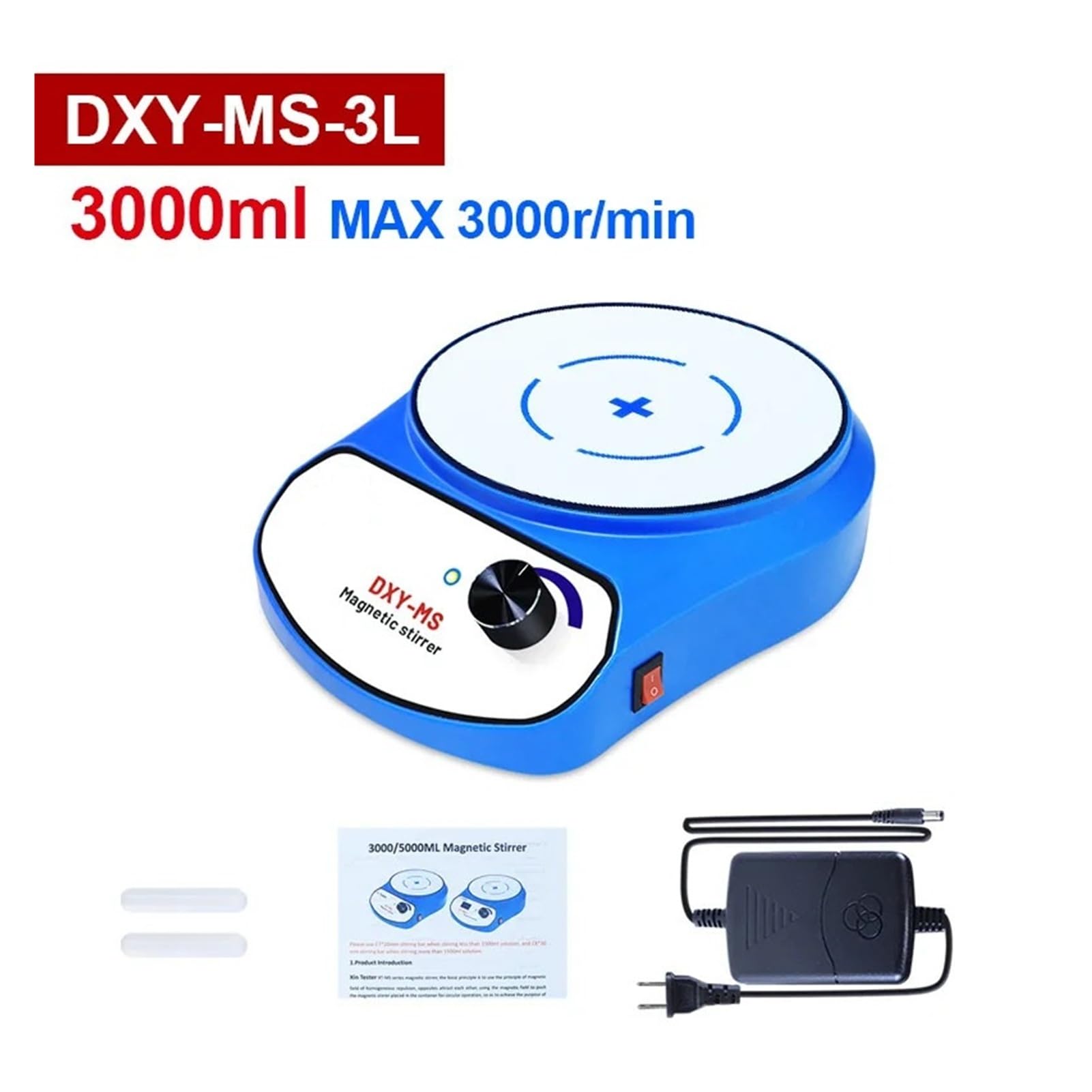 Mieszadło magnetyczne 3000 ml 5000 ml mini mieszadło magnetyczne z cyfrowym wyświetlaczem, mieszadło cieczy, urządzenie wirowe z dwoma mieszadłami(DXY-MS-3L, EU)