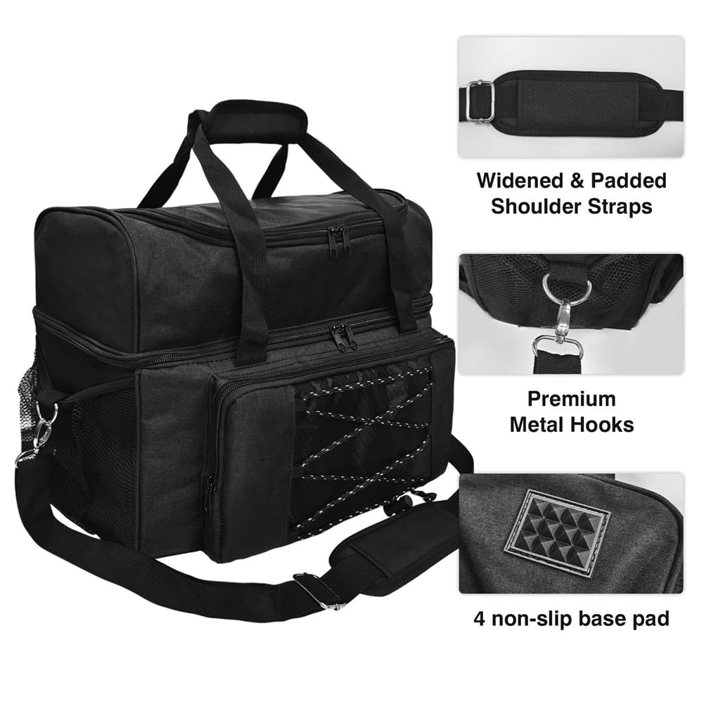 Borsa per Palle da Bowling Borsa da Bowling Portapalle da Bowling con Scomparti Imbottiti Spazio Extra per 1 Singolo Paio di Palle da Bowling Resistente Facile da Installare Facile da Usare,B