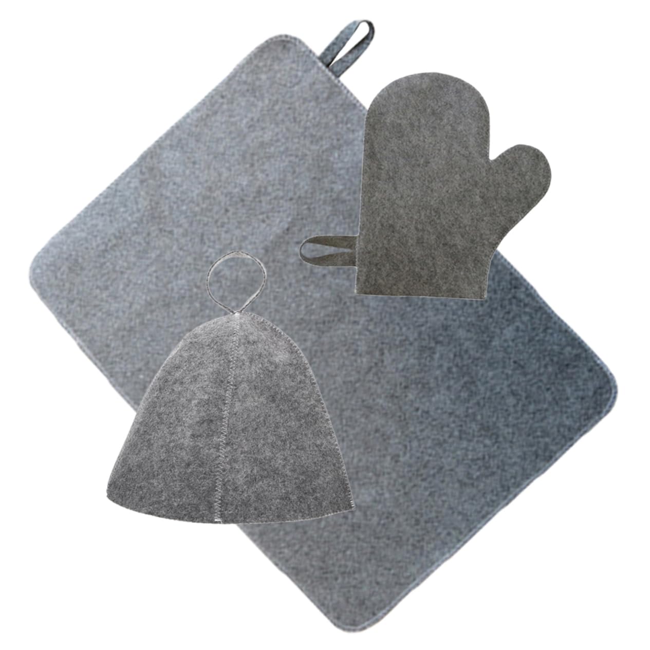 BESPORTBLE Russian Sauna Hat Set Women's Spa Cap for Sauna Reusable Stylish Breathable Felt Hat Mitten Mat