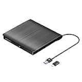 ROOFULL External CD DVD Drive for Laptop, USB 3.0 Type-C Portable CD/DVD Player Burner Reader Writer Adapter for Windows 11/10 Computer Mac MacBook Linux PC