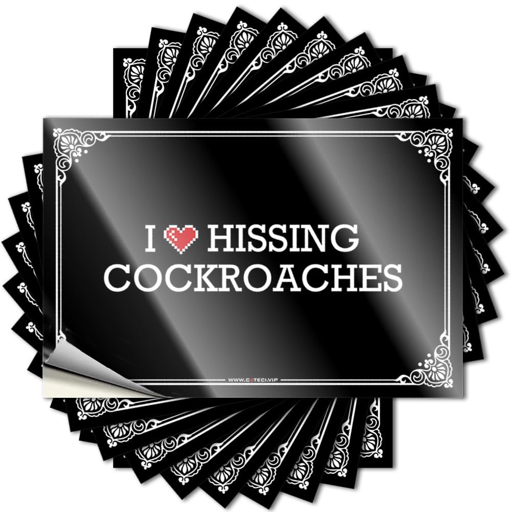 Motivational, Decal Bottle I Love Hissing Cockroaches | Adult Vintage Kitchen Accessories(6X9CM)