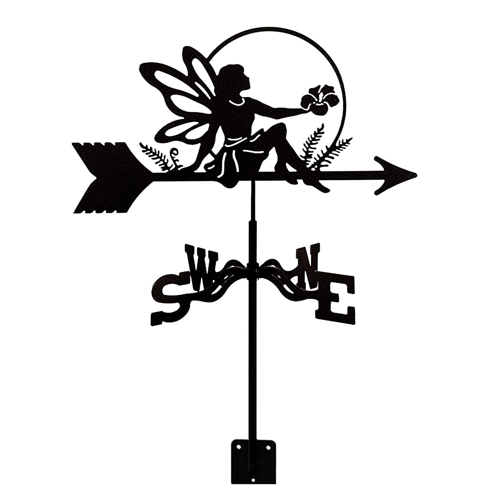 TAXXII Weathervane with Butterfly Silhouette Wind Vane For Yard Direction Indicator Stainless Steel Corrosion Resistant Weathercock Measuring Tool Mounting Bracket