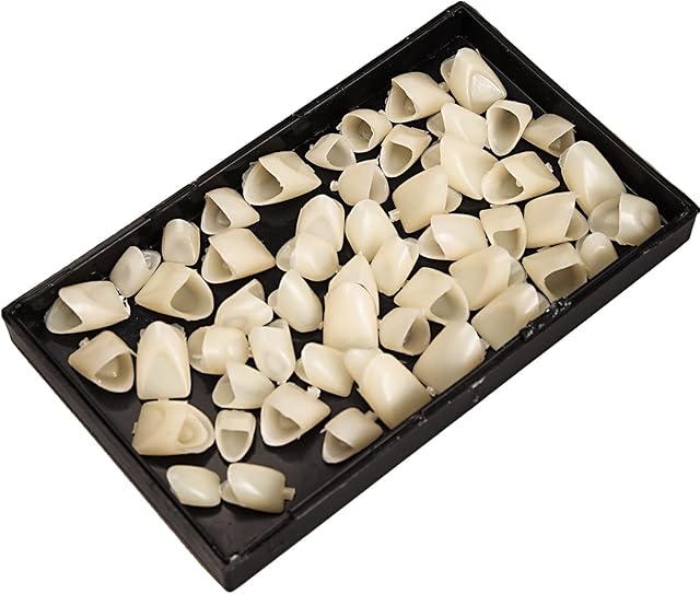 Lezevn 60 Pieces Temporary Crown Fake Teeth Front Teeth for Oral Care Tooth Repair Kit