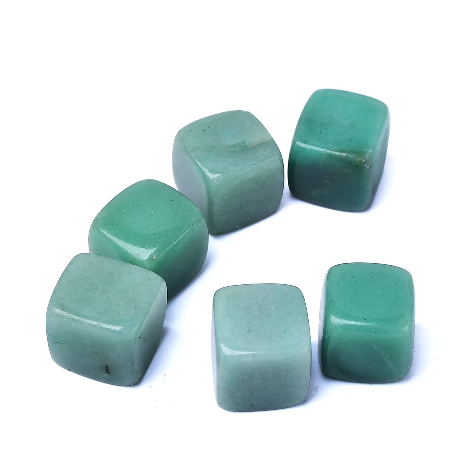 FZBHRO Green aventurine Whiskey Stones Chilling Crystal Ice Cubes for Drinks Whiskey Rocks 0.8" Wine Cubes Gifts for Women Set of 6