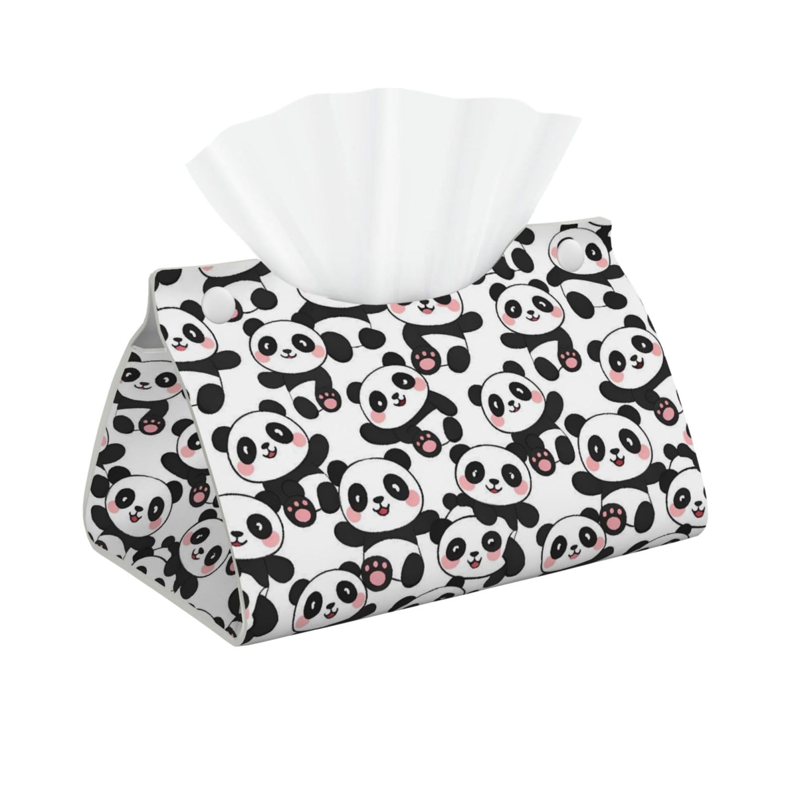 Pandas Animal Long Tissue Box Cover Holder Home Decor Aesthetic 7.87'' x 5.12'' x 0.98''