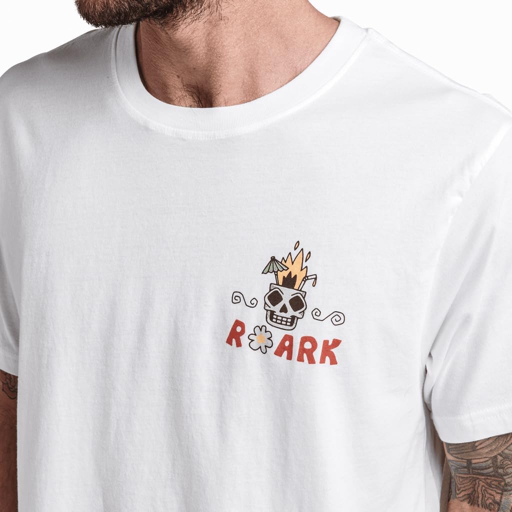 Roark Liquid Lounge SS Tee WHT S - Men's Fashion Casual Short Sleeve T-Shirt Cotton - Regular Fit - Lifestyle Beach Apparel - Image 4