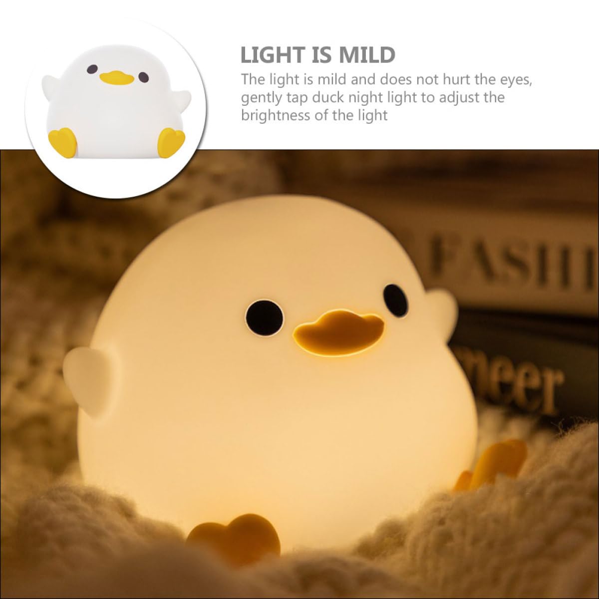 Veilleuse Canard en Silicone Souple, Lampe de Chevet Dessin Animé