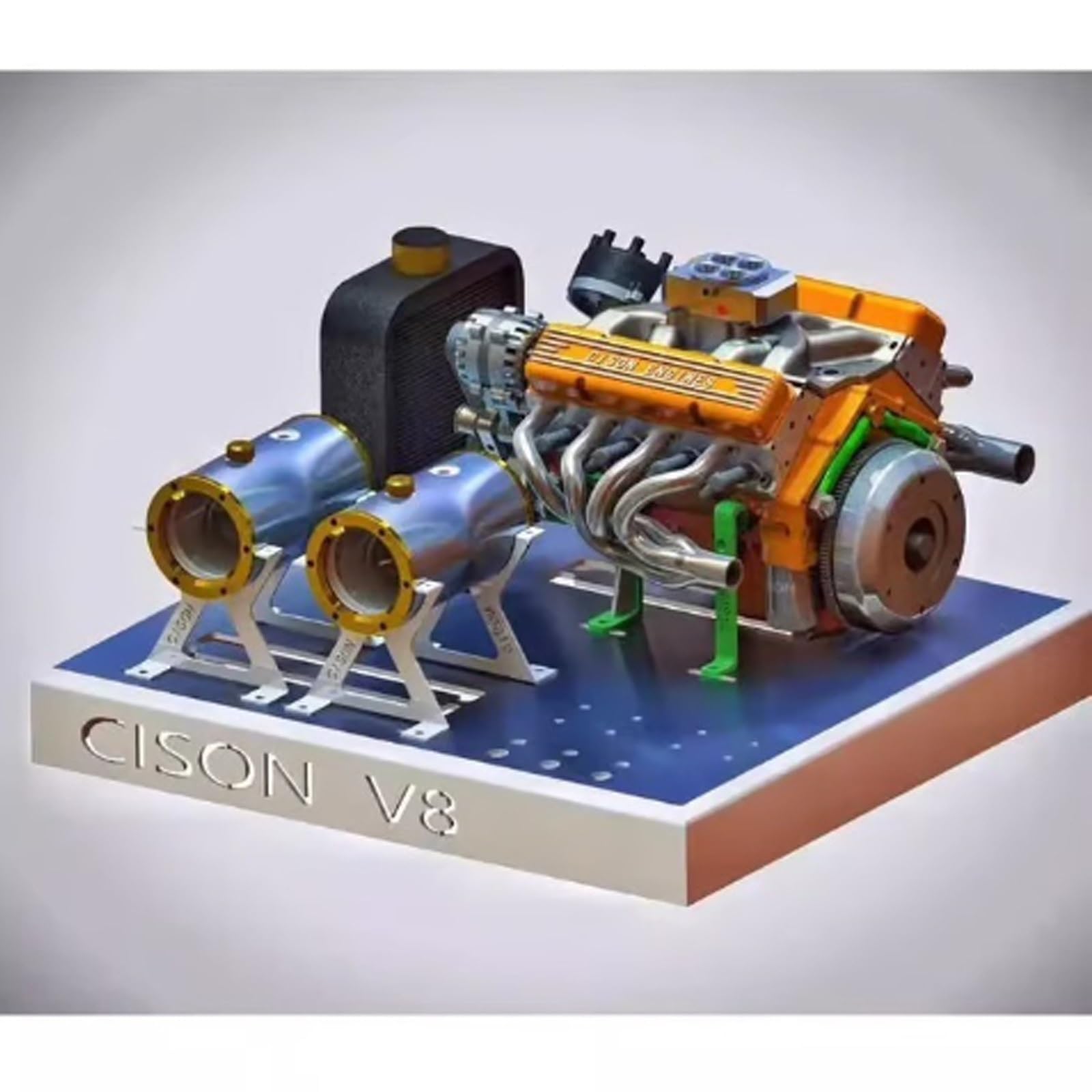 Kit Moteur Cison V8 Essence, maquettes de Moteurs refroidis, Mini-Kits de Moteurs V8, adaptés aux Adultes(Black)