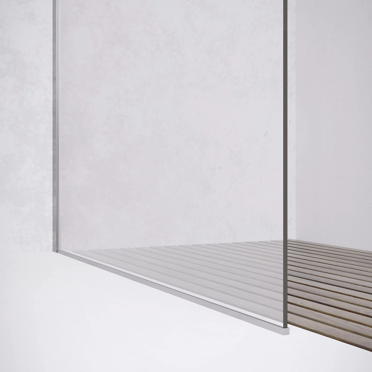 Box Doccia 120cm Walk-in Altezza 200cm Vetro Temperato Trasparente da 8mm con Trattamento Anticalcare mod. Lazaros