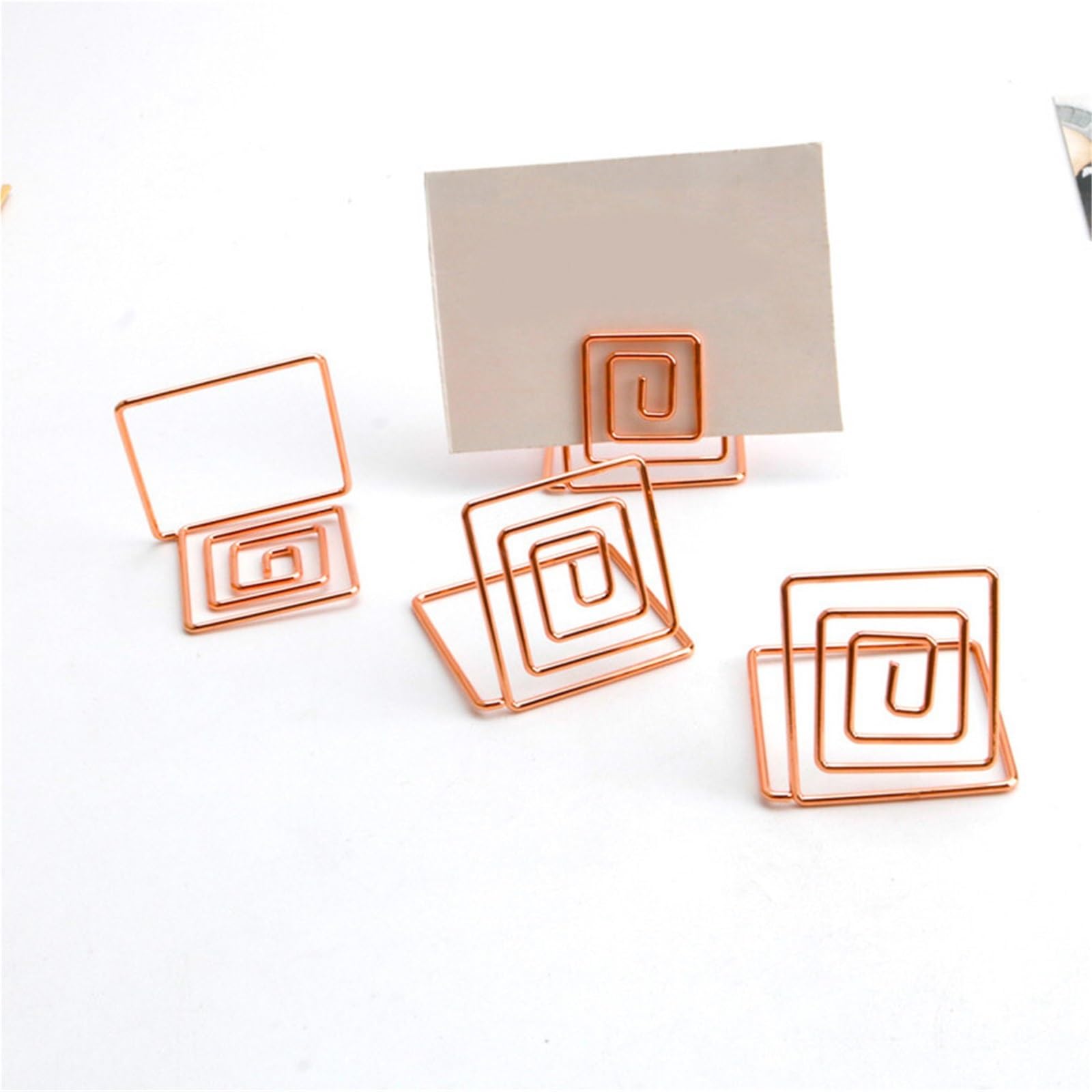 Lot de 30/80 pinces à mémo carrées en métal or rose pour marque-places de mariage, numéros de table, menus, décoration de maison, pour tables, magasins, étiquettes, bureau, fête de mariage