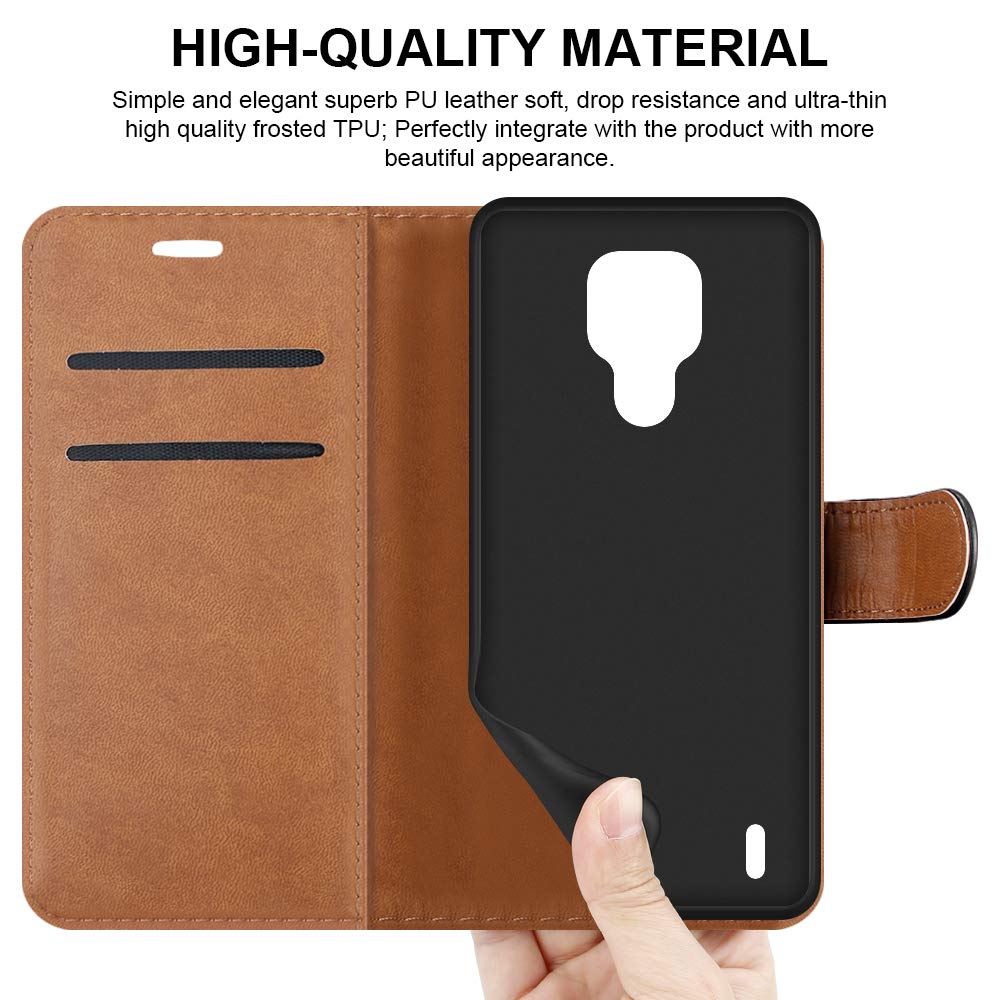 Custodia A Portafoglio In Pelle PU Con Supporto Magnetico Per Moto E7 (2020) – Protezione Con Porta Schede E Chiusura Magnetica