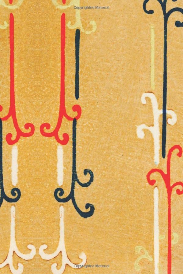 Journal: Blank Lined Journal for Writing, 6x9", Japanese Art Nouveau Textile Design by Furuya Korin