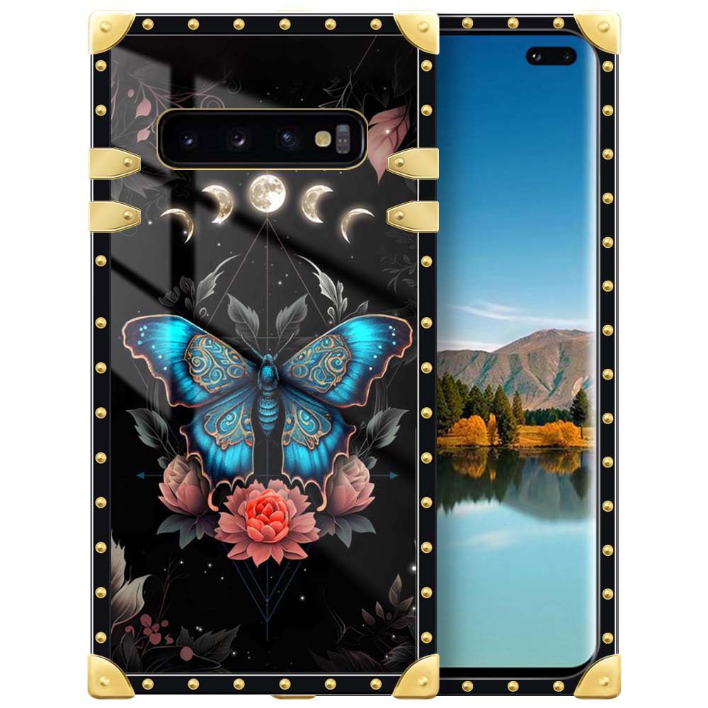 TAMEFOX Compatible with Samsung Galaxy S10 Plus Case,Butterfly Flowers Earth for Women Girls Soft TPU Shockproof Protective Phone Case Cover for