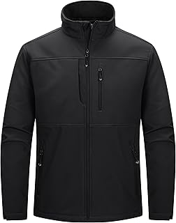 33,000ft Men's Lightweight Softshell Jacket Warm Fleece Lined Windbreaker Waterproof Soft Shell for Outdoor Hiking