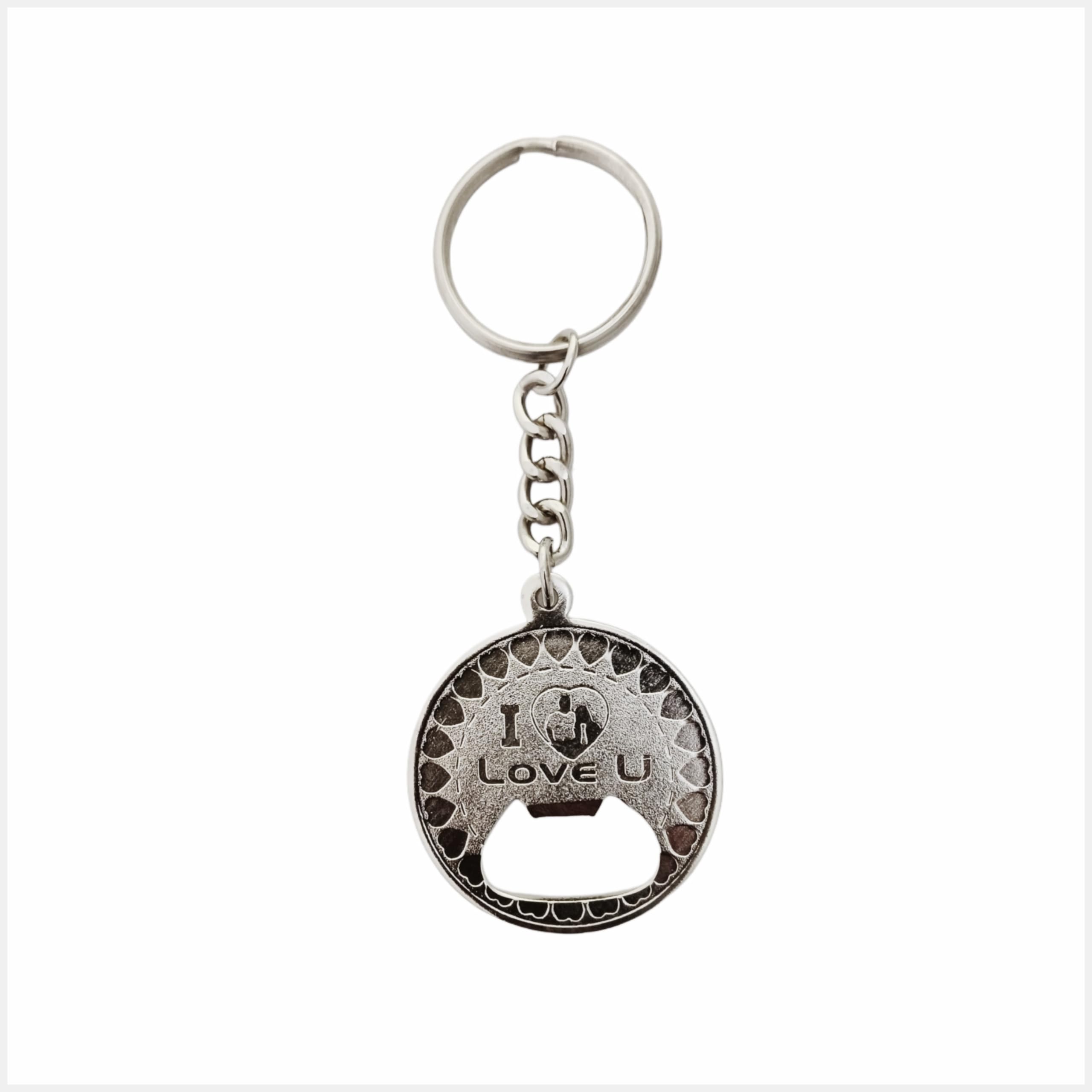 Bottle Opener Keychain (Pack of 2) - Silver Polished - I Love You Key Ring - Beer Bottle Opener - Soda Can Opener for Kitchen - Pocket Friendly - Portable - Easy to Carry - Proposal Gift-image-24