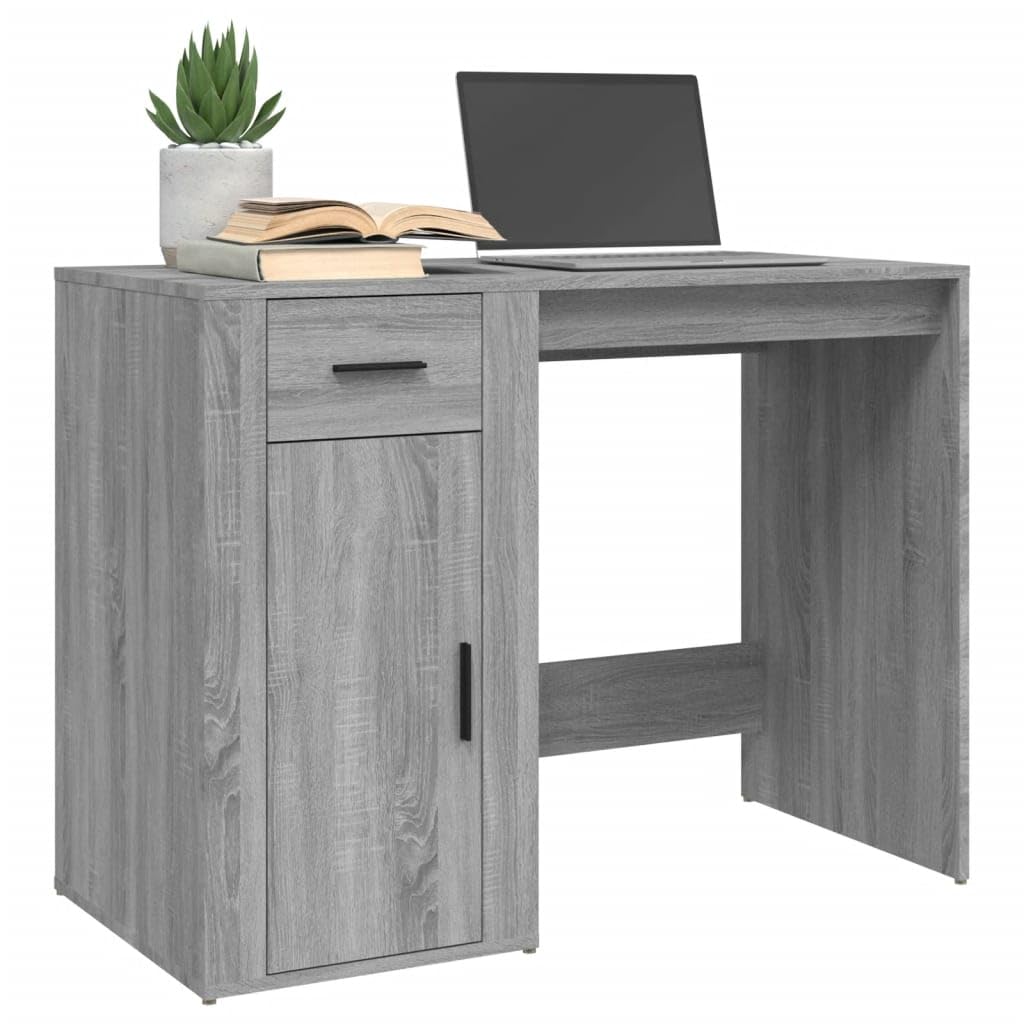 Fengshui Biurko Sonoma szare 100 x 49 x 75 cm materiał drewnopochodny
