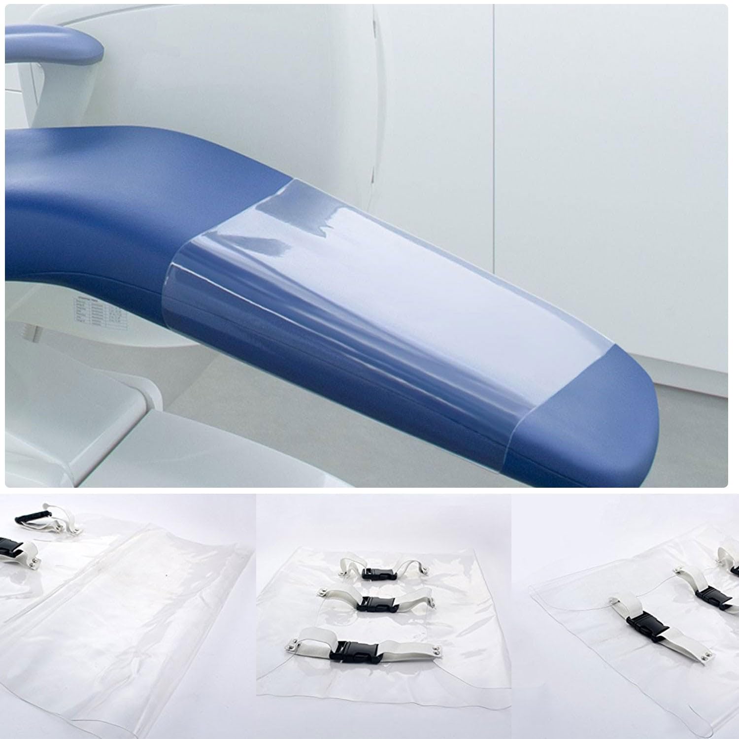 5 pezzi di copripiedi per poltrona odontoiatrica, copripiedi per poltrona odontoiatrica con elastici, copripiedi antipolvere in plastica lavabile(B)