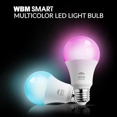 Miniatura 8 de Himalayan Glow Bombilla LED, RGB que cambia de color y regulable, bombilla multicolor de control WiFi de 9.5 vatios, compatible con Alexa, Google