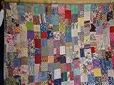 Sophia-Art - Colcha con estampado de bloque de mano indio, diseño de patchwork, kantha, hippie étnico, sari de algodón bohemio (patchwork, beige, 152 x 228 cm)