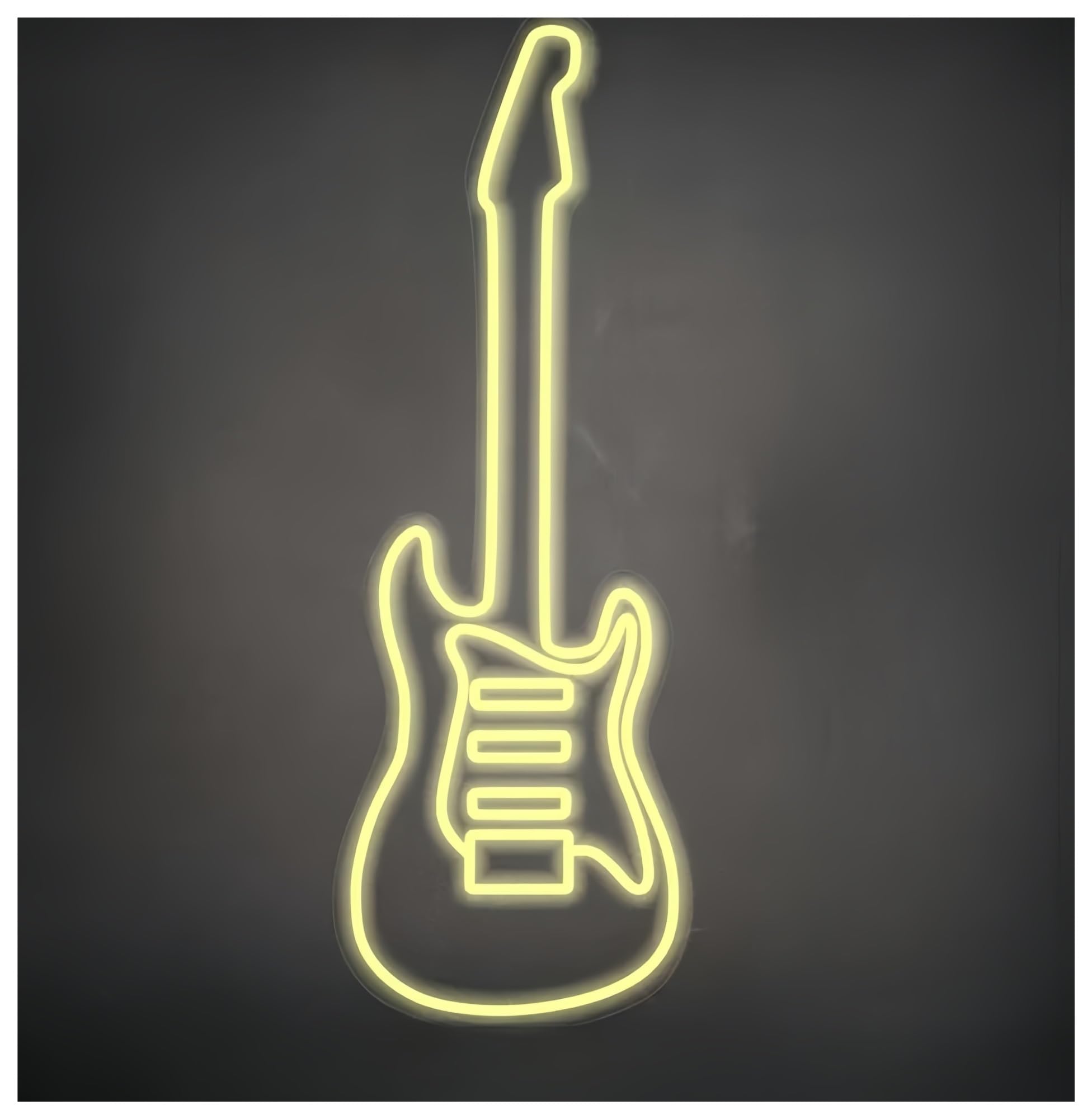 Shouxi F Sign Lamp Guitar Neon Sign Or Rock Roll Guitar Neon Light Beer Bar Pub Music Room Studio 56X24cm(F)