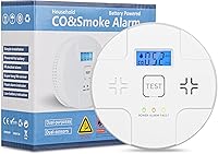 Vista 1 de 2 en 1, alarma combinada de humo y monóxido de carbono, detecta CO, alerta de 85 dB, lectura digital LCD, con 3 pilas AA de 1.5 V, advertencia