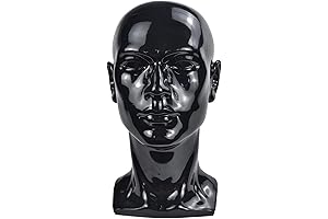 Mannequin Head Black Male Mannequin Dummy Stand for Wigs, Hats, Scarves, Jewelry,...