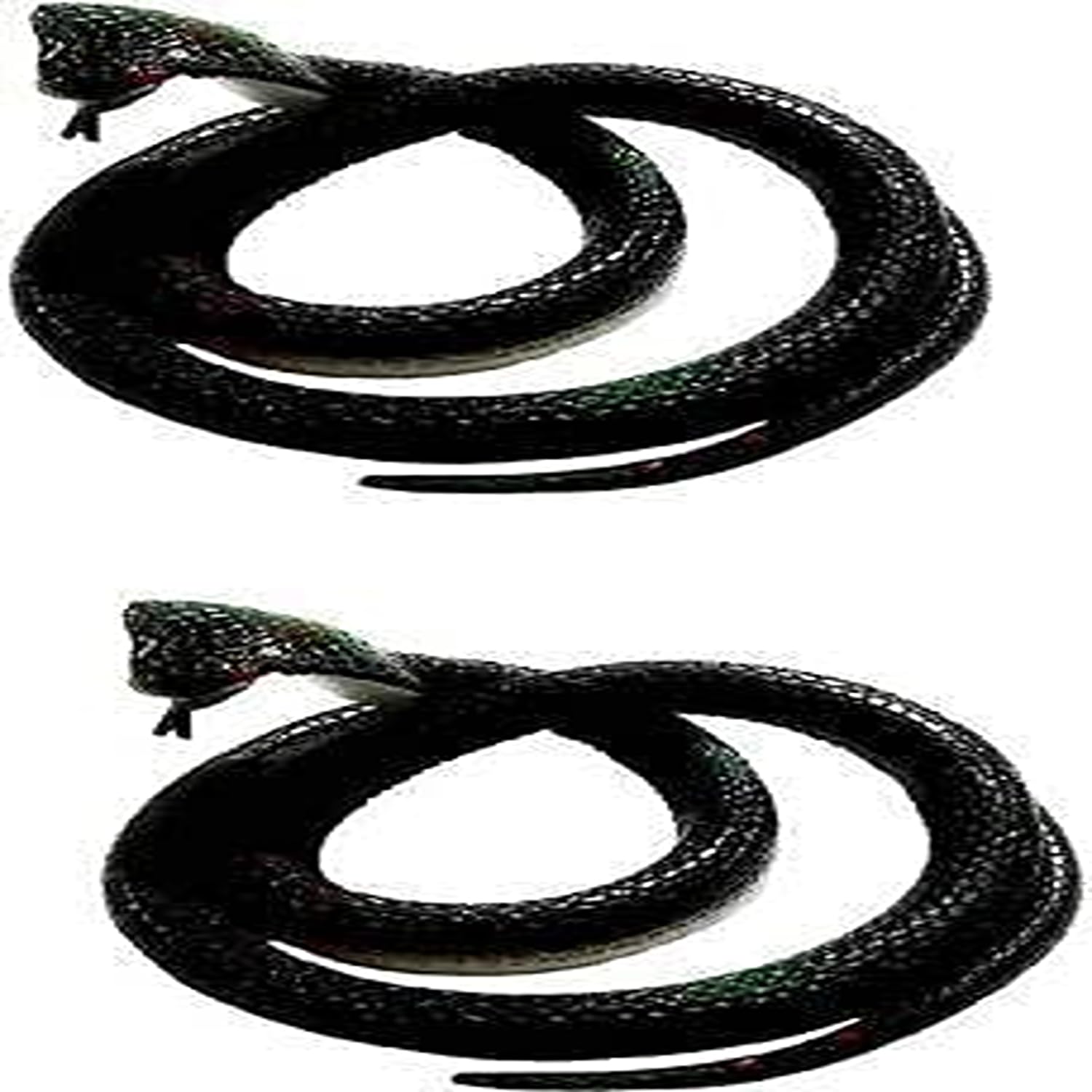 Moon Toys Introduce Black and Green Fake King Cobra Snake Made with Rubber to Play Indoor and Outdoor Gag or Magic Shows for Fun Boys & Girls Children's (Pack of 2)
