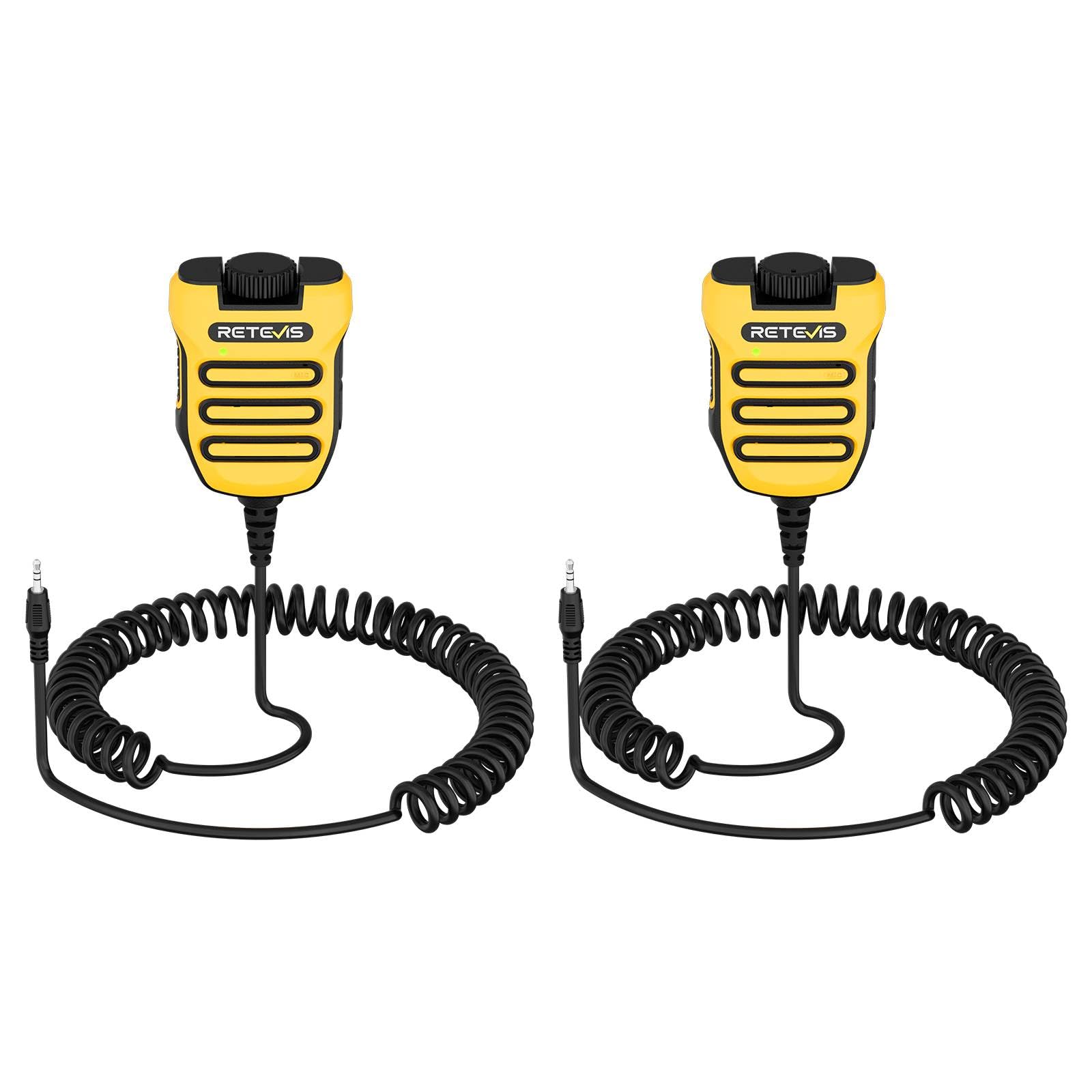 Retevis RB648 - Microfono radio a mano, cancellazione intelligente del rumore, stabile IP67, impermeabile, 1200 mAh, connettore per auricolari USB-C da 3,5 mm, volume regolabile per uso in cantiere (2