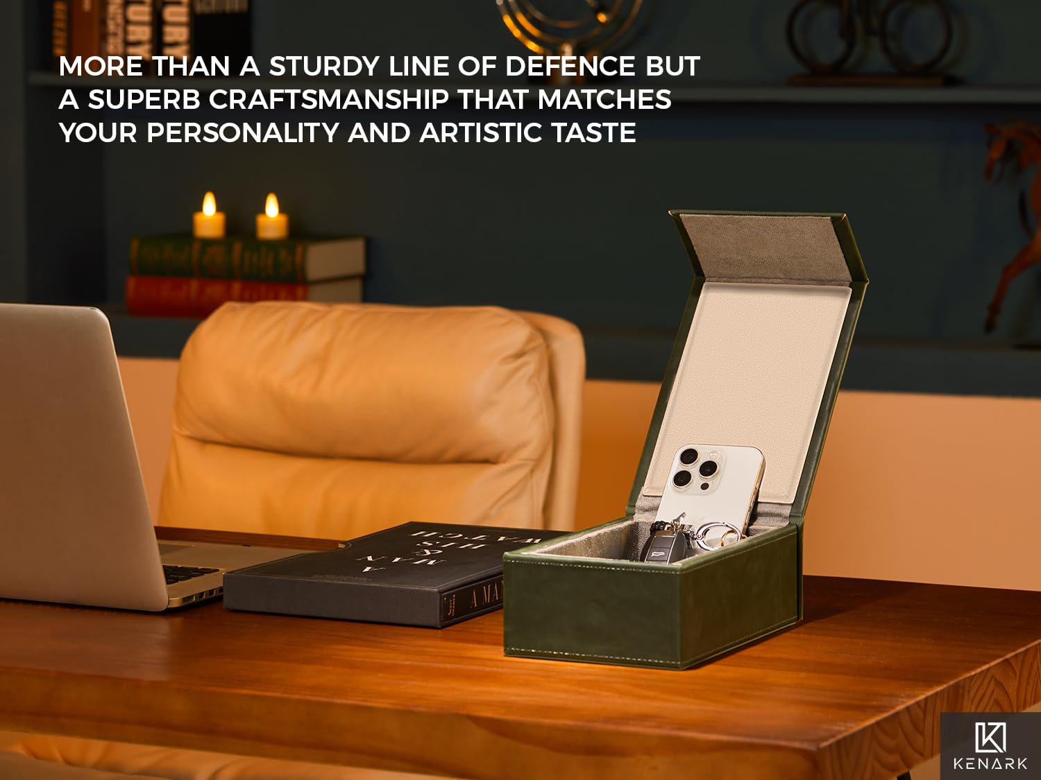 KK7-DG Faraday Protector Box, Signal Shielding, Anti-Theft Car Key & RFID Blocker for Vehicles - Compact Design(Aqua Green)