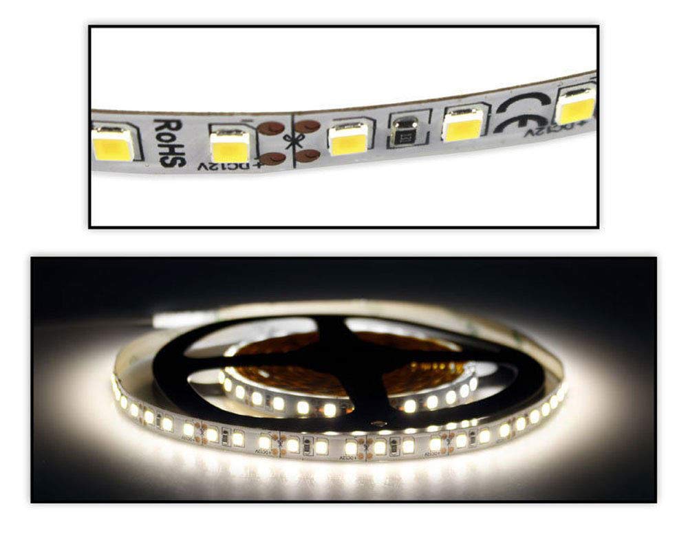 Vetrineinrete® Striscia led 2835 strip flessibile da 5 metri bobina adesiva 600 led smd luce naturale 4000k IP22 per interni F23