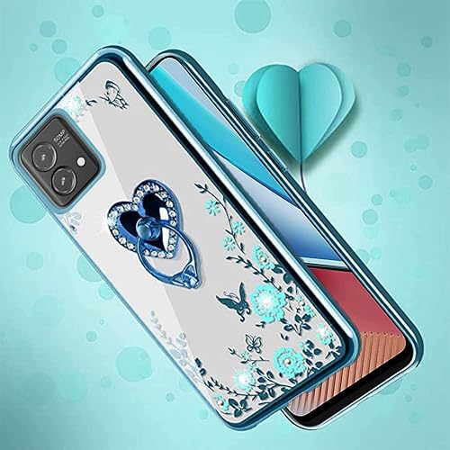 Miniatura 6 de B-wishy Funda protectora para Moto G Stylus 5G 2023 para mujer, con purpurina, cristal, mariposa, corazón, floral, delgada, de lujo, con función