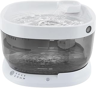 Pet Water Fountain with Large Capacity 1.85gal and Battery Backup for Cats and Dogs, Low Noise 30dB, Shower Spout for Fresh Water, Ideal Gift for Pet Owners