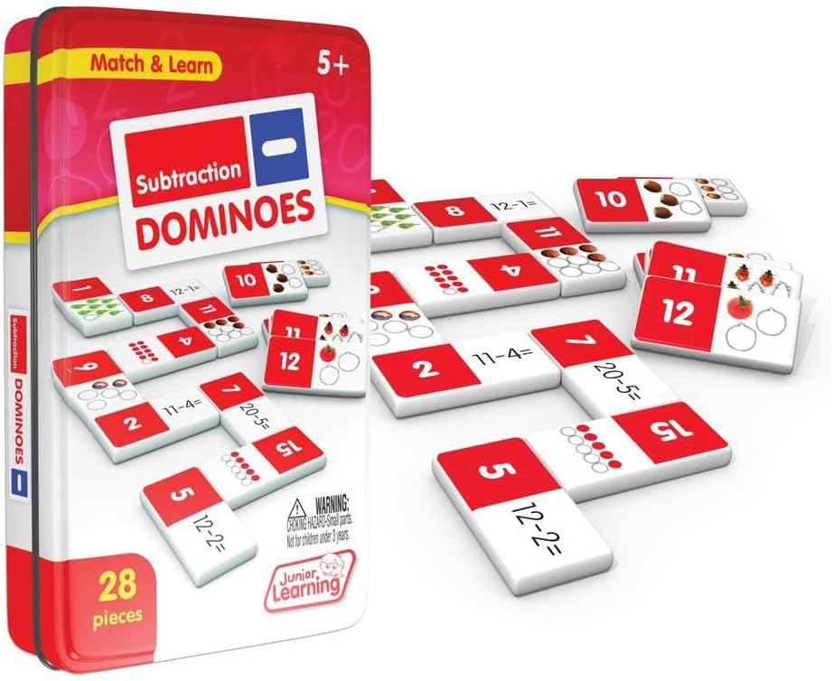 Dominoes Subtraction White 7.8 H x 4.7 L x 1.5 W
