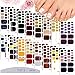 EBANKU 16 hojas Pegatinas de Uñas de Pies, Pegatinas de uñas con envoltura completa Brillantina calcomanías del dedo del pie con 1 lima de uñas, para mujeres y niñas, decoración de uñas DIY
