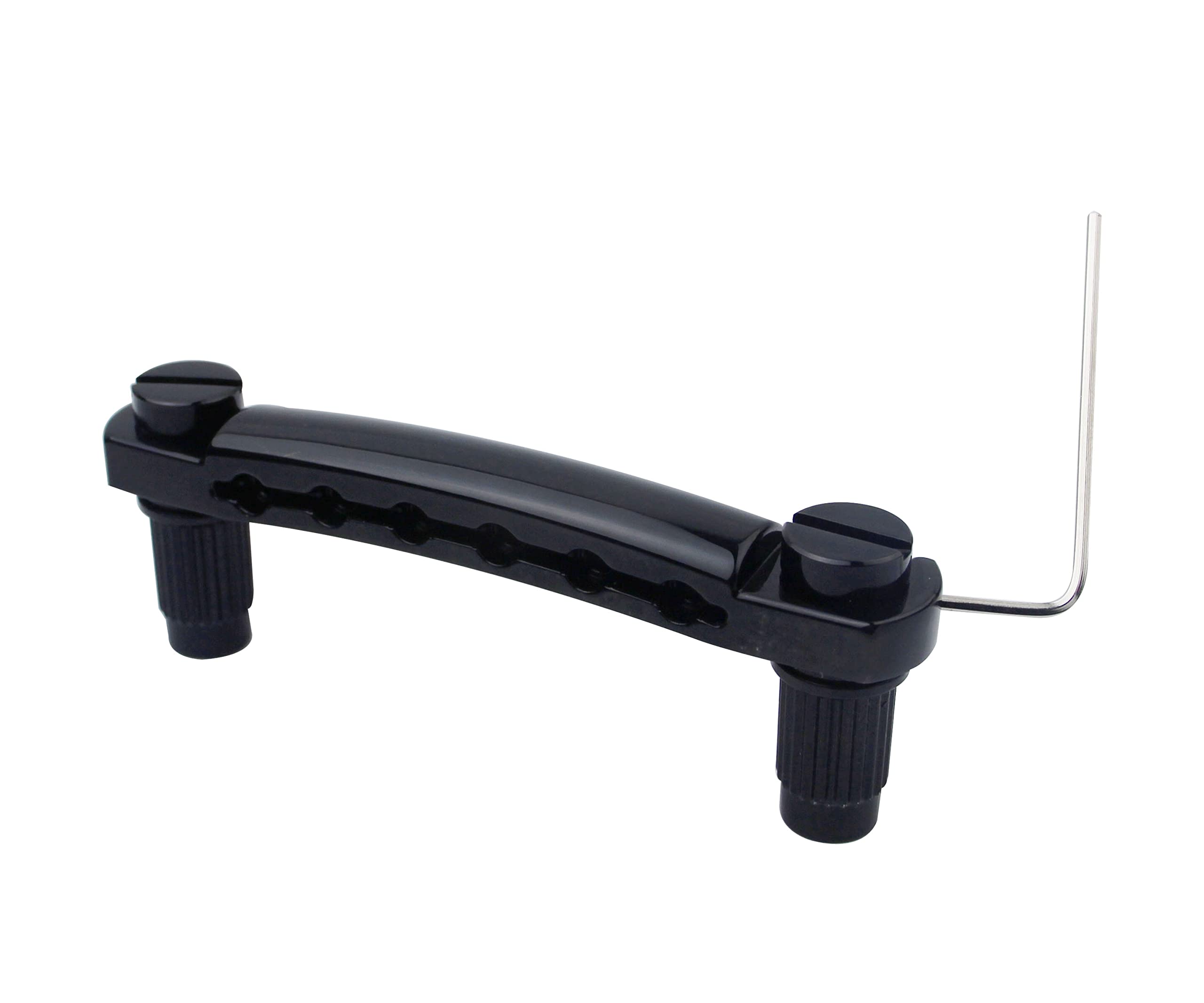 guykerGuitar Tune-O-Matic Tailpiece Stop Bar with Studs - Bridges Parts Replacement for LP SG Style 6 String Electric Guitar (GS001, black)
