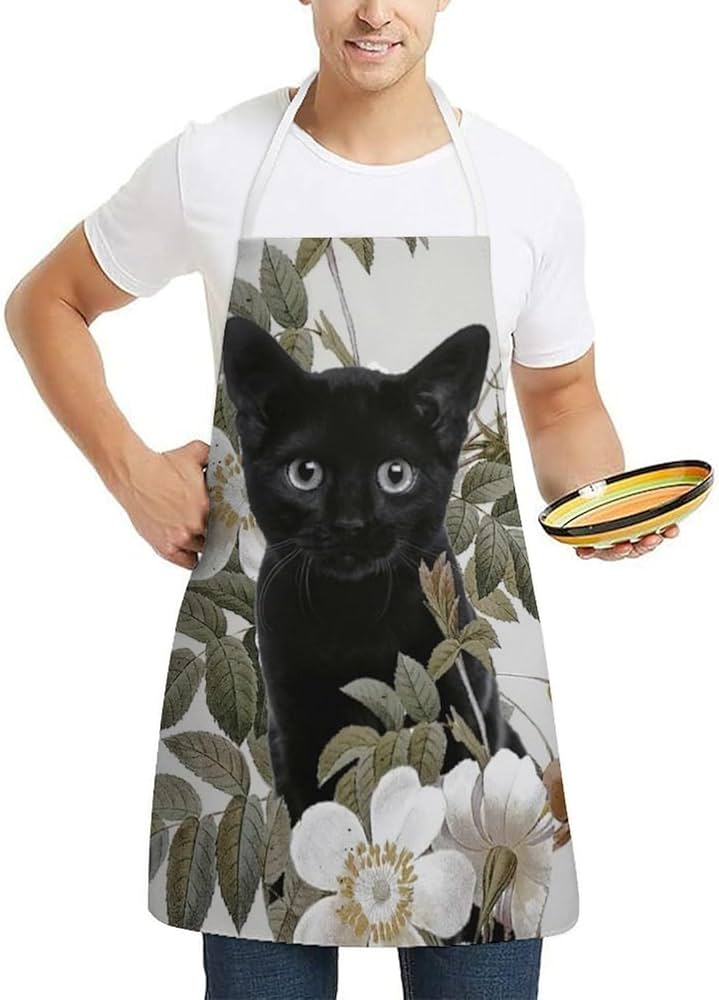 ポール＆ジョー エプロン 猫柄 ポール&ジョー 猫柄 エプロン 水色 2枚重ね - メルカリ