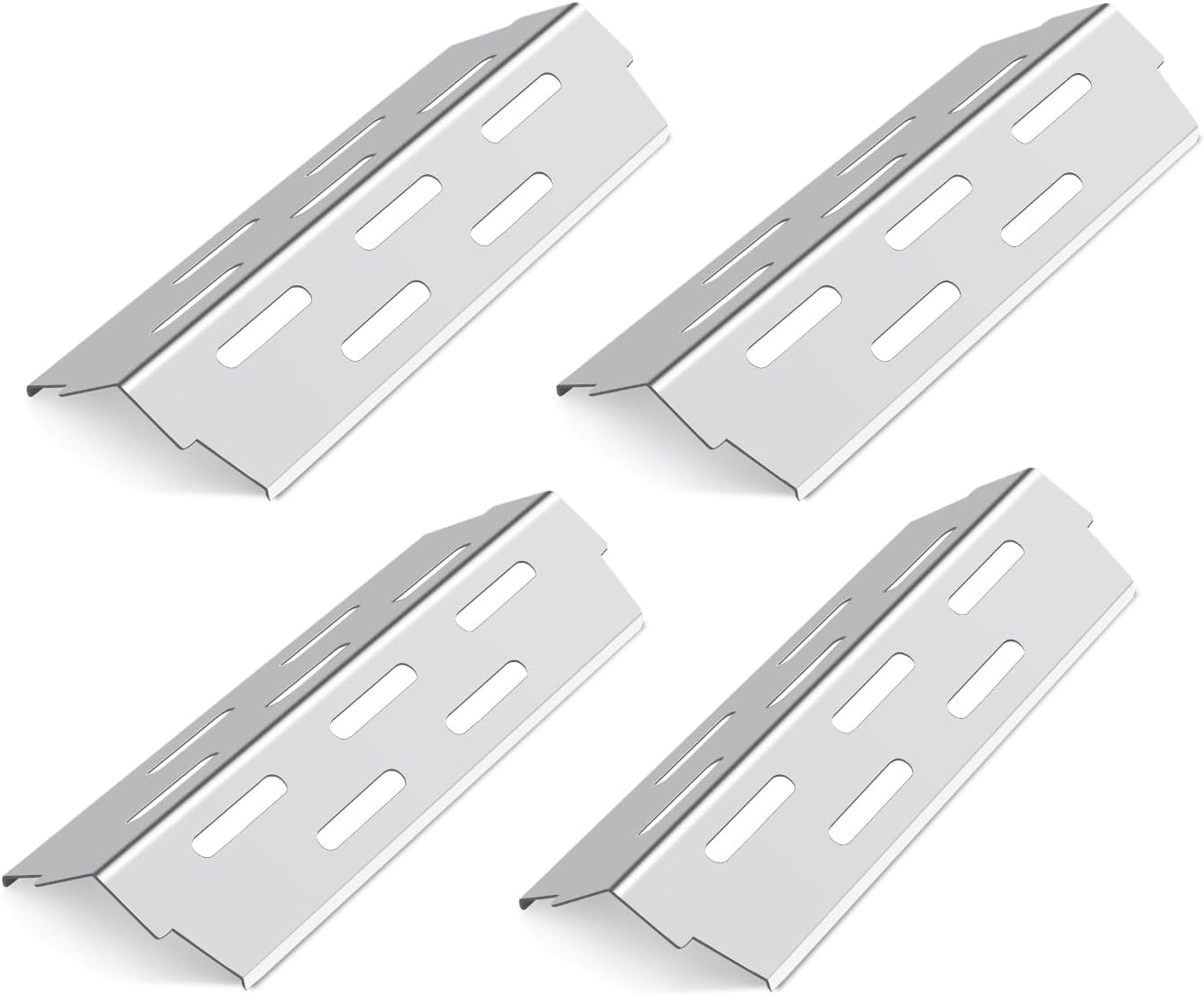 Heat Deflector Gas Grill Replacement for Weber Genesis II E-410, Genesis II S-410, Genesis II LX E-440, Genesis II LX S-440 Models, Stainless Steel Replace Parts Accessories for Weber 66041, 4 Pack