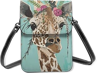 Wild Animal Giraffe Crossbody Cell Phone Bag cute Purse Bags with Shoulder Strap Holder Wallet For Women Handbag MINI Phone Bag Passport Purse Lightweight
