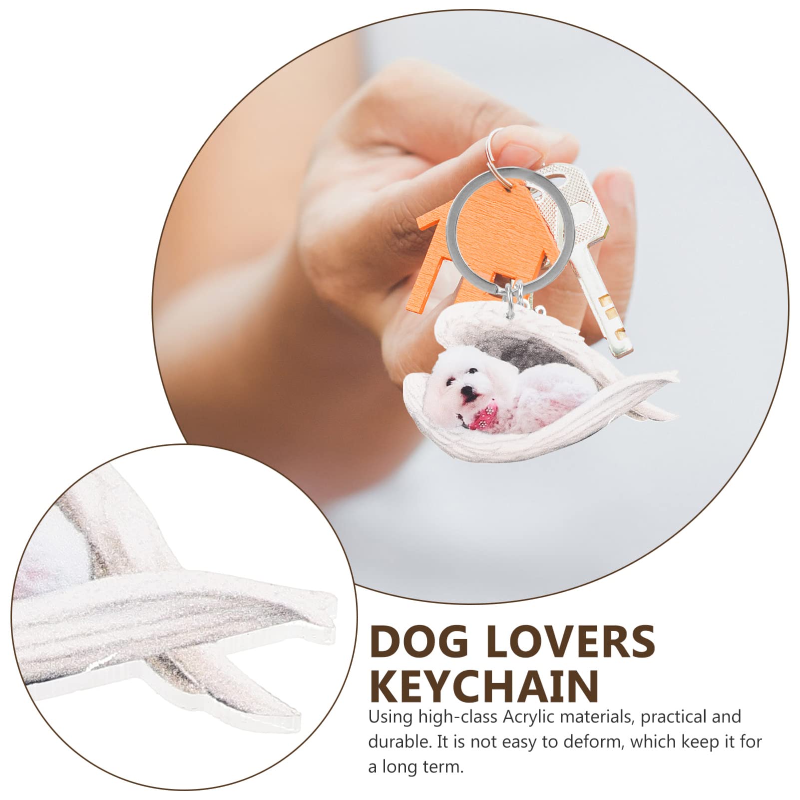 PRETYZOOM 4 Sätze Hängender Hundeanhänger Schlüsselanhänger Tier Hundegeschenk Hundezubehör Entzückende Hundeanhänger DIY Anhänger Mit Hundemuster Hund Anhänger Acryl 4 Stück * 4